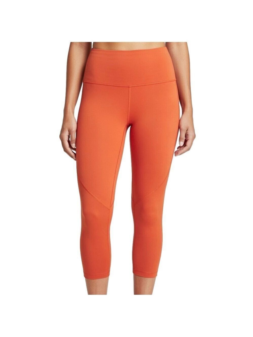 lululemon athletica dark orange Leggings double lined 3/4 length sz 8